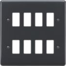 Knightsbridge Part M 8-Module Grid Faceplate Anthracite