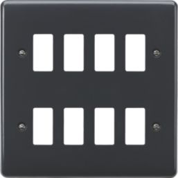 Knightsbridge Part M 8-Module Grid Faceplate Anthracite