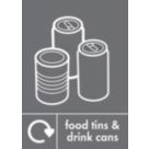 Essentials  Food Tins and Drink Cans Recycling Sign 297mm x 210mm