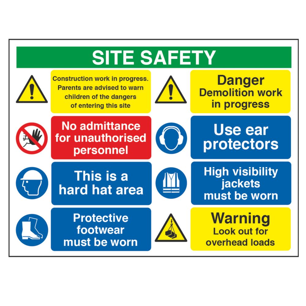 Essentials construction work in progress sign 600mm x 800mm screwfix