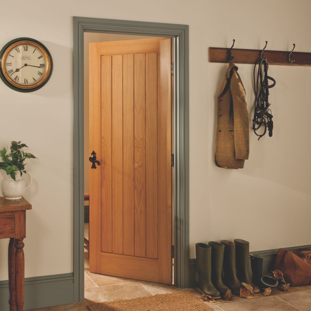 Jeld-Wen Oregon Unfinished Oak Veneer Wooden Cottage Internal Door ...