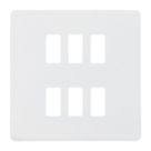 Knightsbridge  6-Module Grid Faceplate Matt White