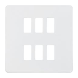 Knightsbridge  6-Module Grid Faceplate Matt White