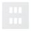 Knightsbridge  6-Module Grid Faceplate Matt White