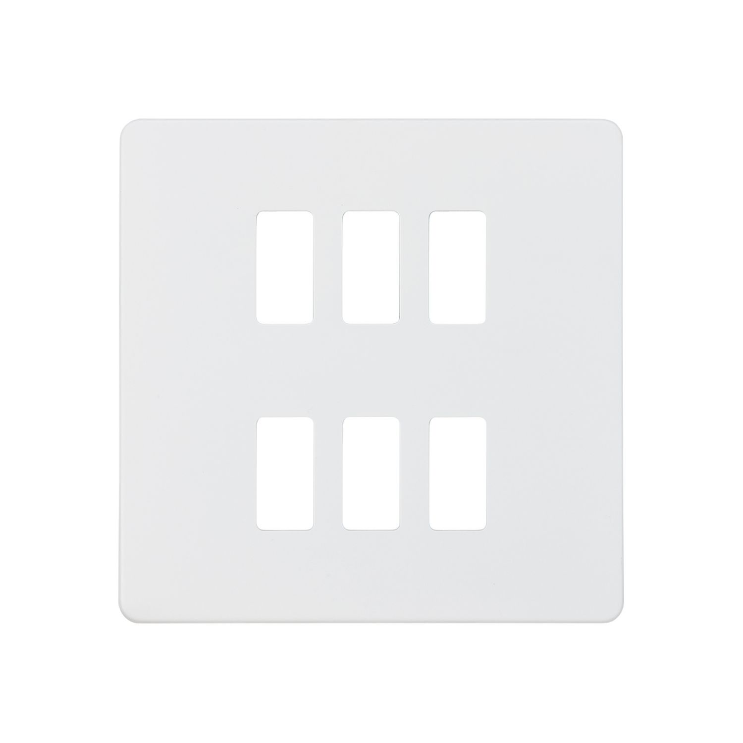Knightsbridge 6-Module Grid Faceplate Matt White (622CR)