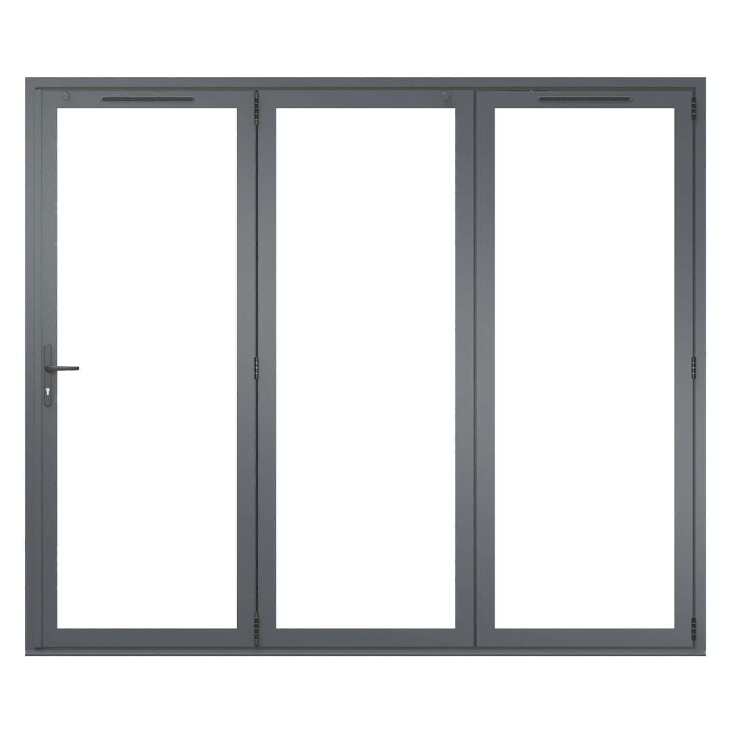 Green & Taylor 3-Door Grey Aluminium Bi-Fold Patio Right-Hand Opening External Doors 2090mm x 2390mm (622CT)