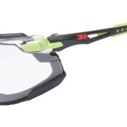 3M Solus 1000 Clear Lens Safety Specs Green / Black