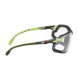 3M Solus 1000 Clear Lens Safety Specs Green / Black