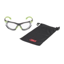 3M Solus 1000 Clear Lens Safety Specs Green / Black