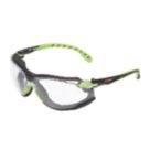 3M Solus 1000 Clear Lens Safety Specs Green / Black