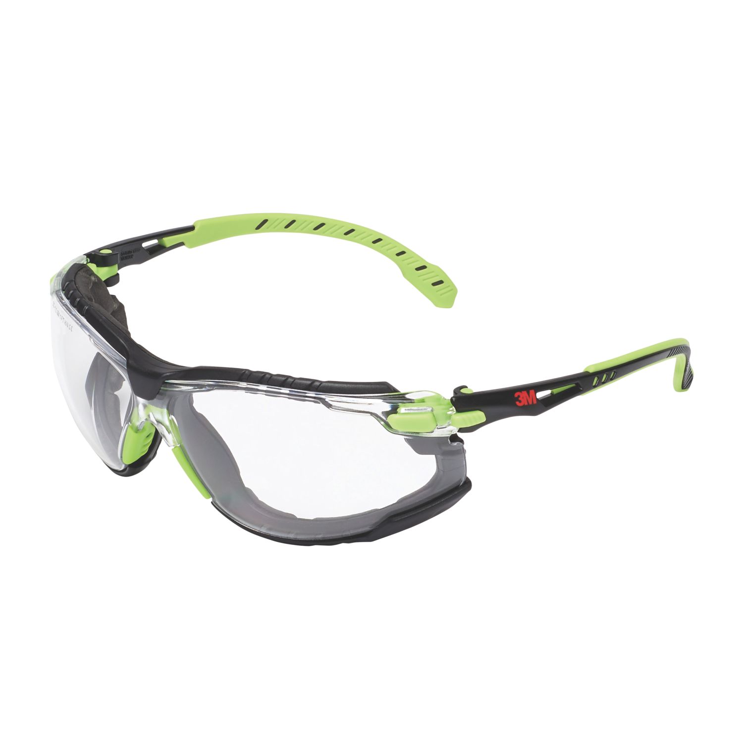 3M Solus 1000 Clear Lens Safety Specs Green / Black (622EJ)