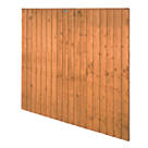Forest Vertical Board Closeboard  Garden Fencing Panel Golden Brown 6' x 5' 6" Pack of 20
