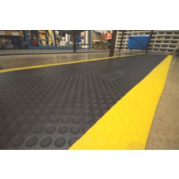 COBA Orthomat Dot Anti-Fatigue Floor Mat Black/Yellow 18.3m x 1.2m x 9mm