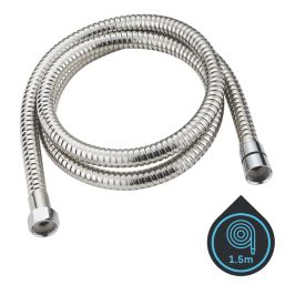 Swirl  Bathroom Mixer Tap Hose Polished Stainless Steel 10mm x 1.5m