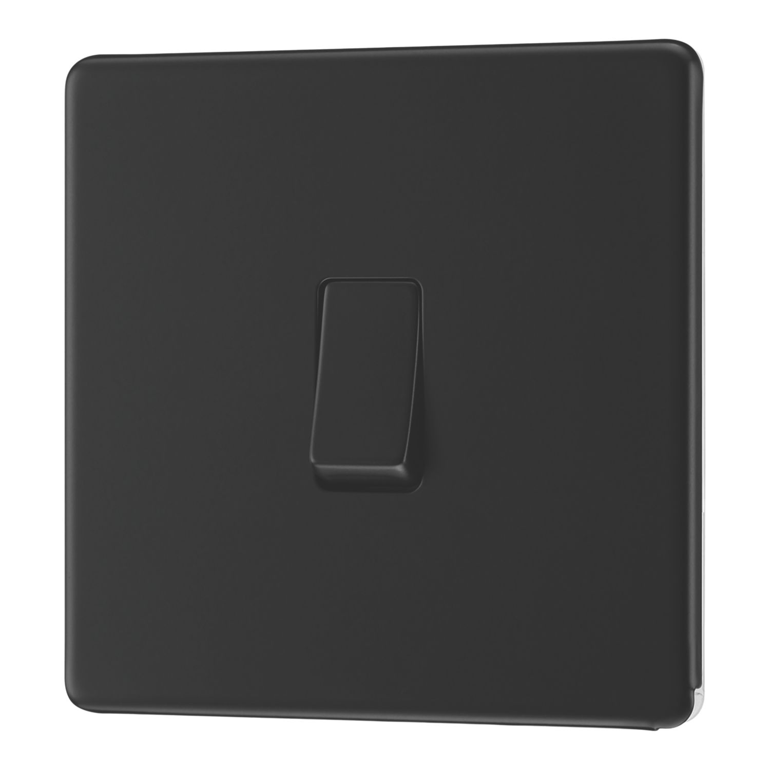 LAP 20A 16AX 1-Gang 2-Way Switch Matt Black with Colour-Matched Inserts (622PN)