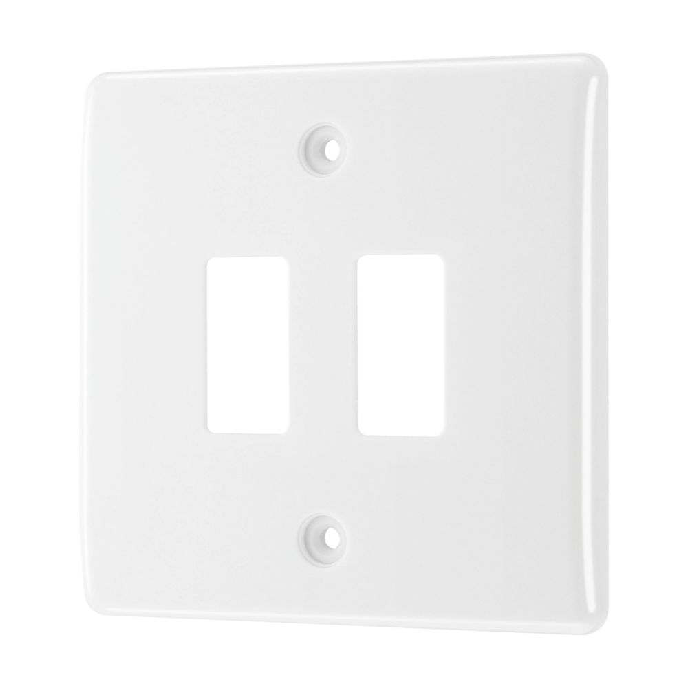 British General Nexus Grid 2-Module Grid Faceplate White