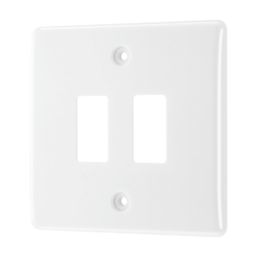 British General Nexus Grid 2-Module Grid Faceplate White