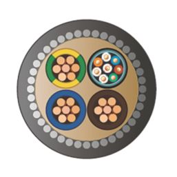 Time EV-Ultra Black  3-Core 16mm² & Cat 5e 4-Pair Armoured EV Charging Cable 1m Coil