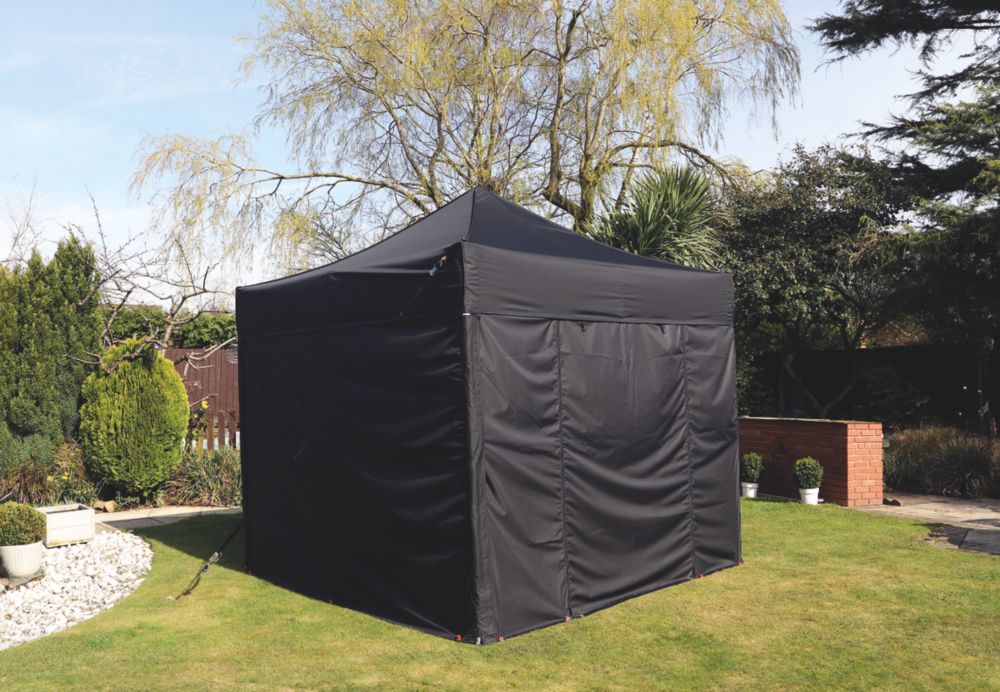 Mini Marquees 10 x 10 Nominal Hip Fabric Gazebo Black Screwfix