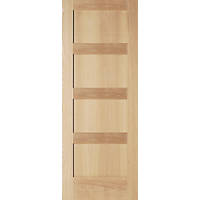 Jeld-Wen  Unfinished Oak Veneer Wooden 4-Panel Shaker Internal Door 1981 x 838mm