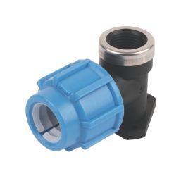 FloPlast  MDPE Plastic Wall Plate Elbow 20mm x 1/2"