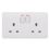 Schneider Electric Lisse 13A 2-Gang SP Switched Plug Socket White