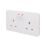 Schneider Electric Lisse 13A 2-Gang SP Switched Plug Socket White