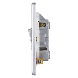 Schneider Electric Ultimate Low Profile 20AX 1-Gang DP Control Switch Brushed Chrome with Neon with White Inserts