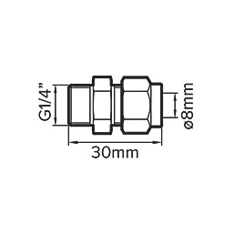 Flomasta  Brass Compression Adapting Male Coupler 8mm x 1/4"