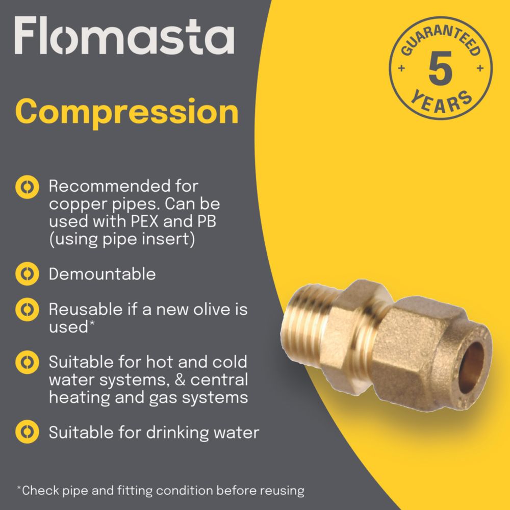 Lead-Free Brass Fittings 2Pcs 1/4