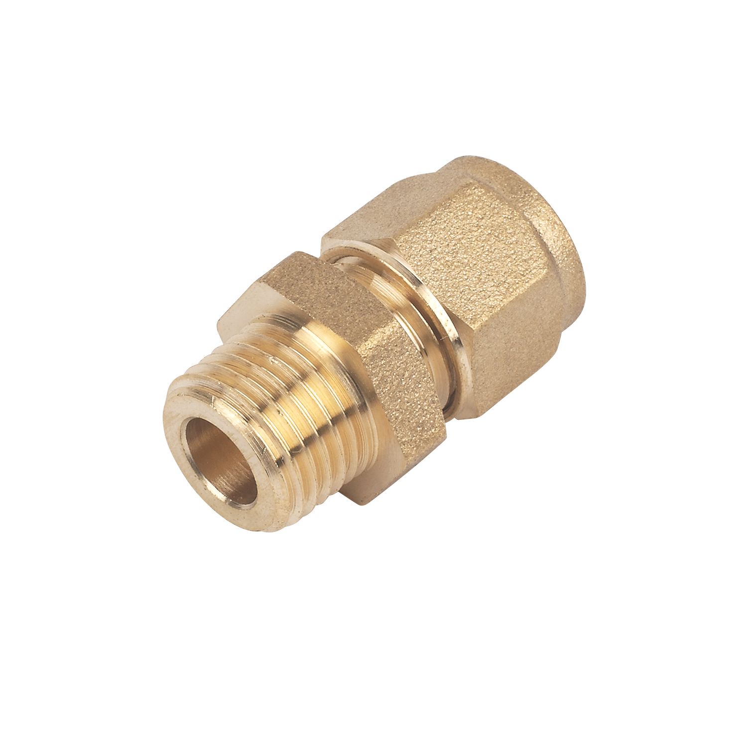 Flomasta Brass Compression Adapting Male Coupler 8mm x 1/4" (62371)