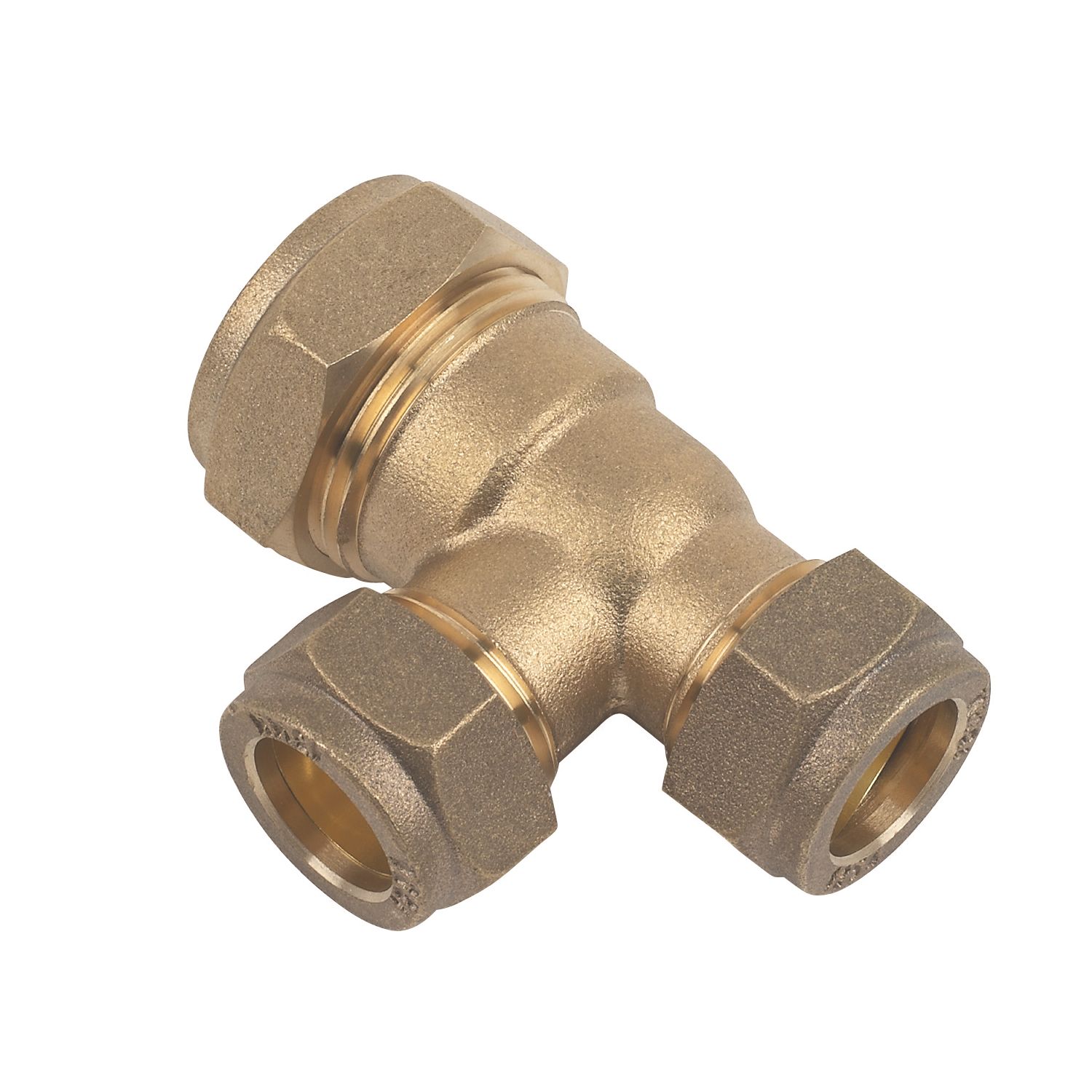 Flomasta Brass Compression Reducing Tee 22mm x 15mm x 15mm (62394)