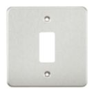 Knightsbridge  1-Module Grid Faceplate Brushed Chrome