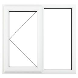 Crystal  Left-Hand Opening Clear Double-Glazed Casement White uPVC Window 1190mm x 965mm