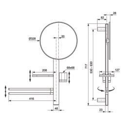 Ideal Standard Alu+ Mirror with Beauty Bar Silver 580mm x 146mm x 717mm