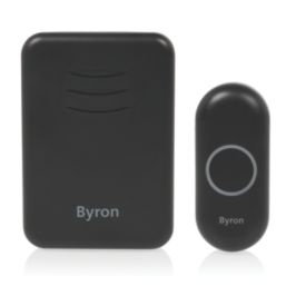 Byron DBY-22351 Battery-Powered Wireless Portable Door Chime  Black