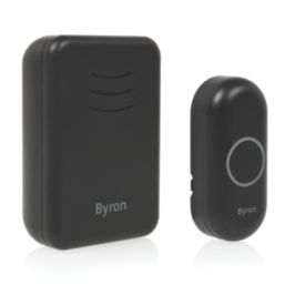 Byron DBY-22351 Battery-Powered Wireless Portable Door Chime  Black