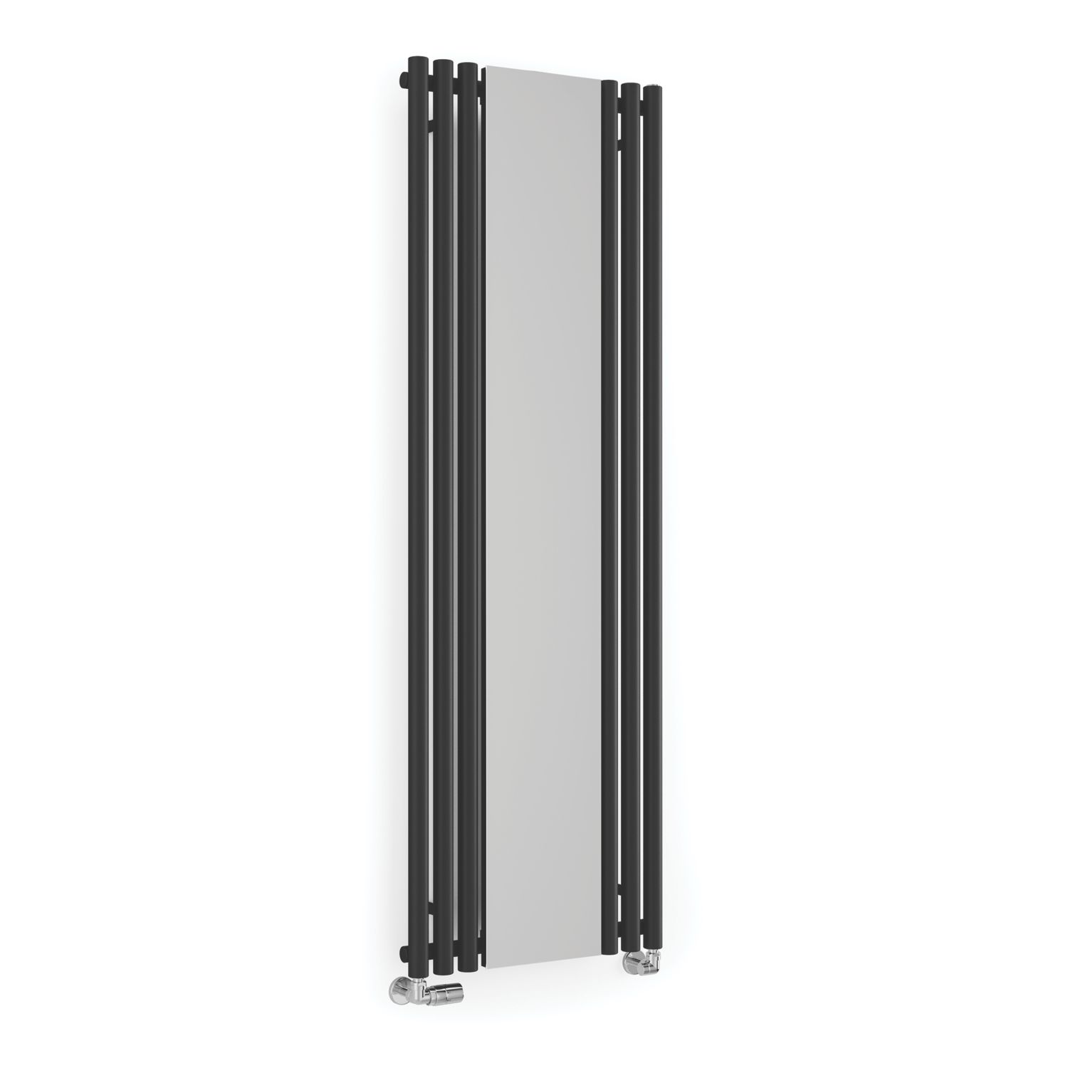 Terma Rolo-Mirror 1800mm x 590mm 2857BTU Black Vertical Designer Radiator (623RH)