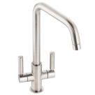 Abode Globe Quad Dual-Lever Mono Mixer Kitchen Tap Brushed Nickel