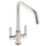 Abode Globe Quad Dual-Lever Mono Mixer Kitchen Tap Brushed Nickel