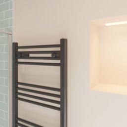 Flomasta 1000mm x 500mm 1522BTU Black Flat  Towel Radiator