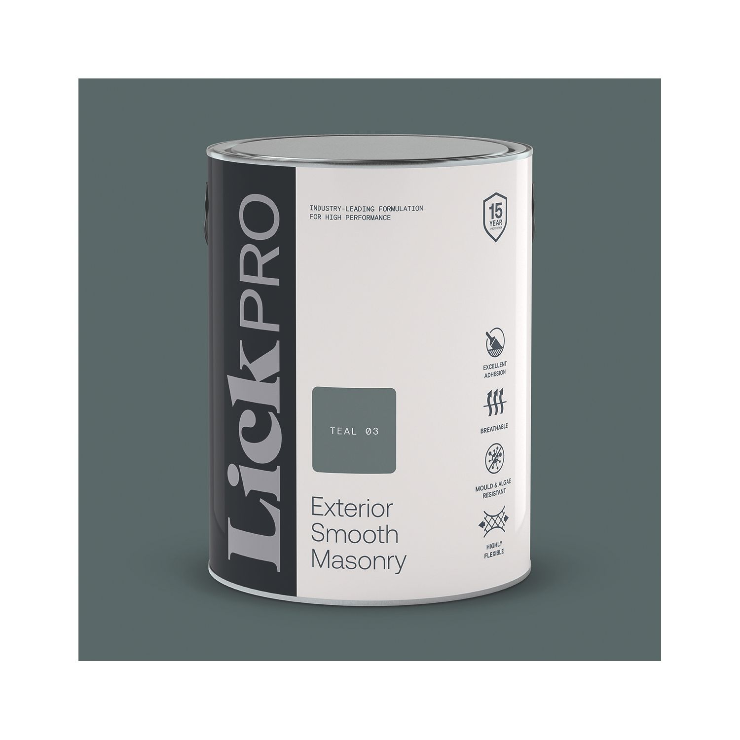 LickPro 5Ltr Smooth Teal 03 Masonry Paint (623TM)