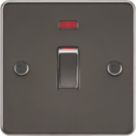 Knightsbridge  45A 1-Gang DP Control Switch Gunmetal with LED