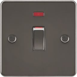 Knightsbridge  45A 1-Gang DP Control Switch Gunmetal with LED