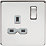 Knightsbridge  13A 1-Gang DP Switched Single Socket Polished Chrome  with Colour-Matched Inserts