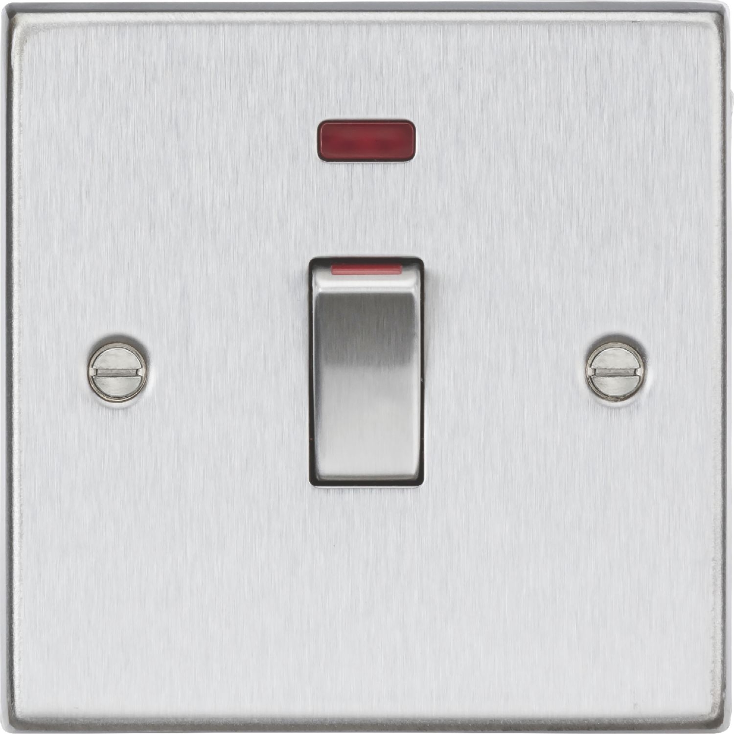 Knightsbridge 45A 1-Gang DP Control Switch Brushed Chrome with LED (623VF)