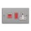 Varilight  45A 2-Gang 2-Pole Cooker Switch & 13A DP Switched Socket Brushed Steel  with White Inserts