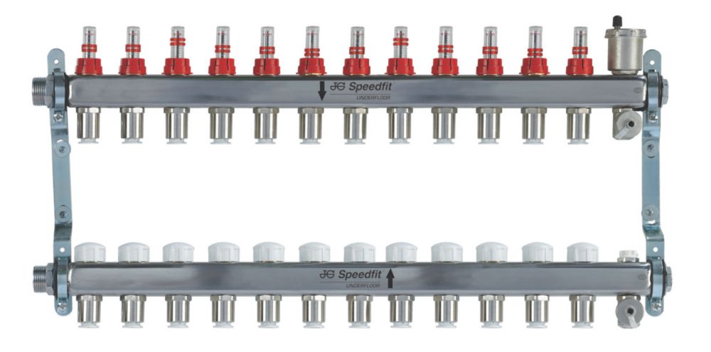JG Speedfit 12 Port Manifold Set Chrome