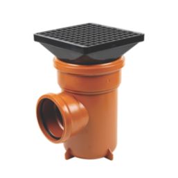 FloPlast Push-Fit Single Socket Square Grid Bottle Gully 110mm