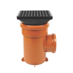 FloPlast Push-Fit Single Socket Square Grid Bottle Gully 110mm